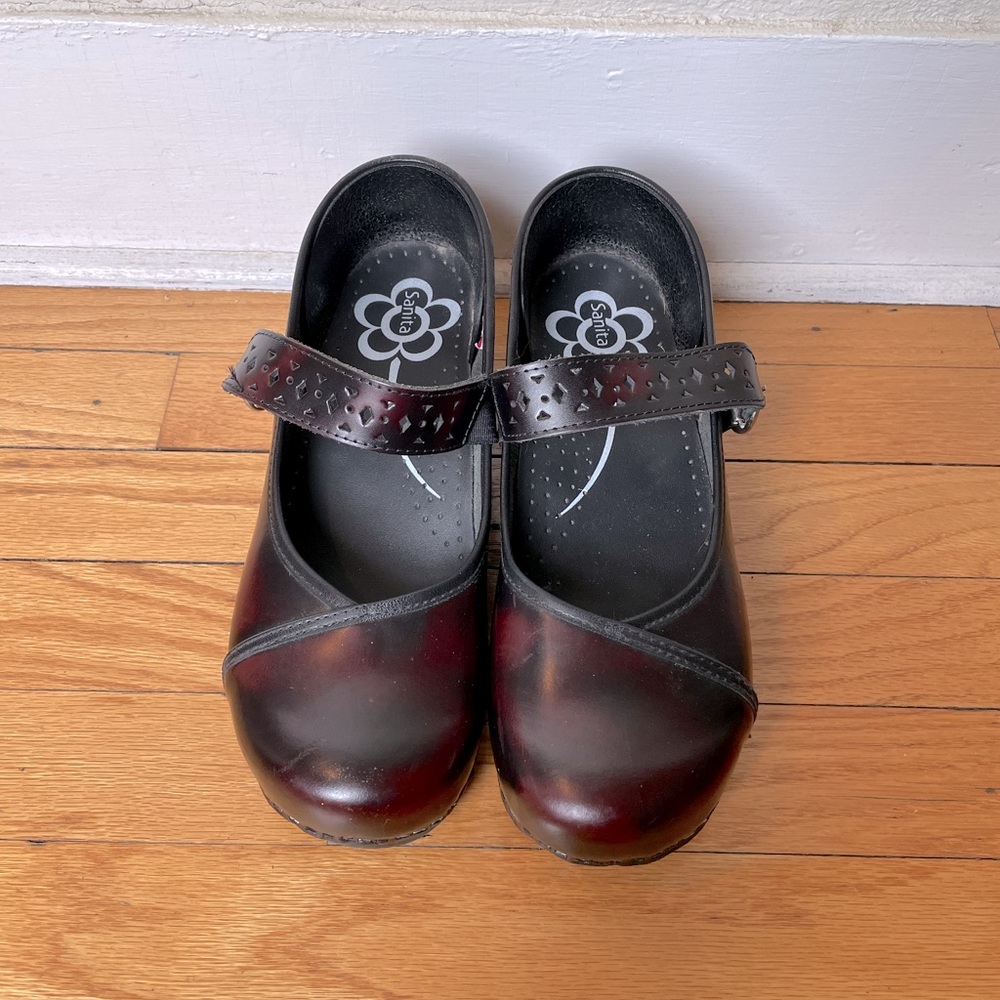 Sanita Alyssa Mary Jane Clog Cabrio Leather